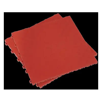 Polypropylene Floor Tile x 400mm - Red Treadplate - Pack of