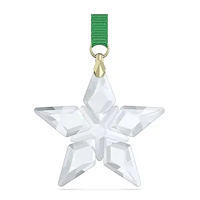 Swarovski Annual Edition Little Star Ornament, White Crystal, Gold-Tone Plated Accents and Green