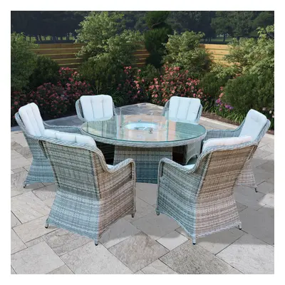 BillyOh Parma Seater Round Firepit Rattan Dining Set