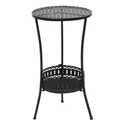 vidaXL Bistro Table Vintage Style Round Metal 40x70cm Black Kitchen Furniture