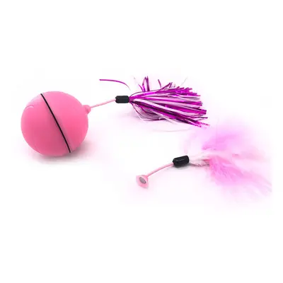 (Pink) Electronic Rolling Ball for Dog Toys Smart LED Flash Cat Toys