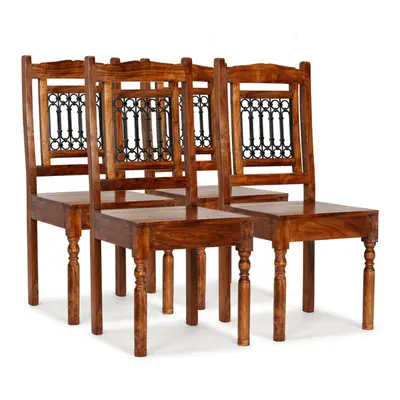 (4 pcs) vidaXL Dining Chairs Office Dining Room Seat Kitchen Dinner Chair Solid Wood