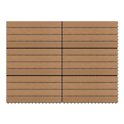 vidaXL 6x Decking Tiles WPC Brown Interlocking Floor Pool Tile Flooring Carpet