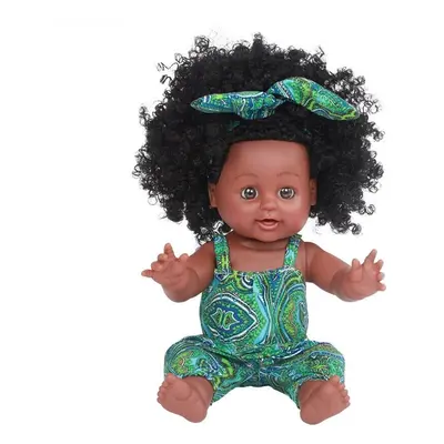 () 30CM Inch Cute Soft Silicone Lifelike Realistic Arms Legs Moveable Reborn African Baby Doll