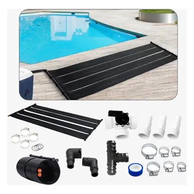 AREBOS 2x solar heating solar collector pool heating solar mat solar absorber - black incl. Bypa