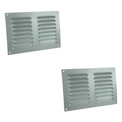 2x x 165mm Hooded Louvre Airflow Vent Satin Chrome Internal Door Plate