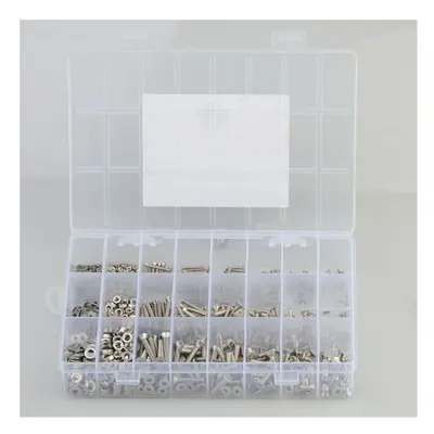 1080pcs M2 M3 M4 Stainless Steel Countersunk Flat Head Hex Socket Screw Nut Bolts Washers Assort