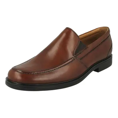 (UK 7, Dark Tan (Brown)) Mens Clarks Slip On Formal Shoes Un Aldric Slip - G Fit