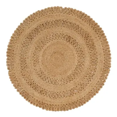 (120 cm) vidaXL Area Rug Hand-braided Jute Round Handmade Floor Mat Carpet Multi Sizes