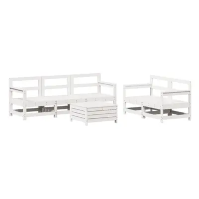 vidaXL Garden Sofa Set Piece Outdoor Sofa Corner Sofa White Solid Wood Pine