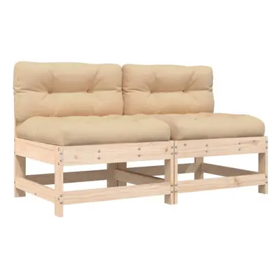 vidaXL Middle Sofas Outdoor Sectional Sofa with Cushions pcs Solid Wood Pine