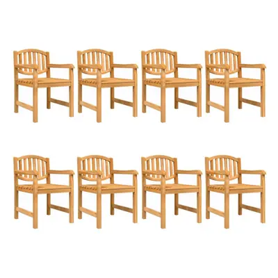 (8 pcs) vidaXL Garden Chairs Wooden Stackable Dining Chair Armchairs Solid Wood Teak