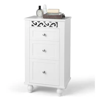 Bathroom Floor Cabinet Modern Sofa Side Table Nightstand w/ Drawers