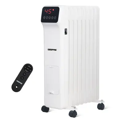 Geepas 2000W Digital Oil Filled Radiator Heater Fin with Remote Control