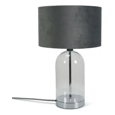 Jessy Silver Glass Table Lamp with Velvet Shade