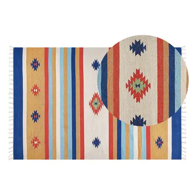 Cotton Kilim Area Rug x cm Multicolour TARONIK