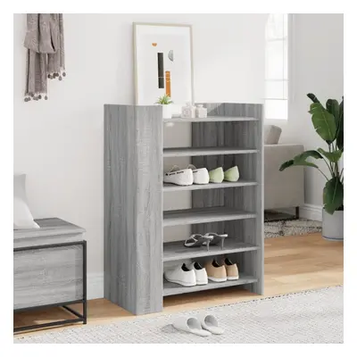 vidaXL Shoe Cabinet Grey Sonoma 74.5x37.5x100 cm Engineered Wood