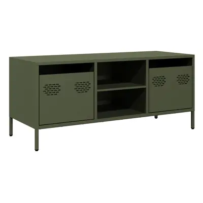 vidaXL TV Cabinet TV Stand Entertainment Centre Olive Green Cold-rolled Steel