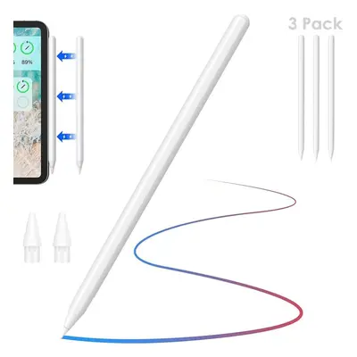 3x Apple Pencil 2nd Generation for iPad, Magnetic Wireless Charge iPad Pencil for Apple iPad Pro