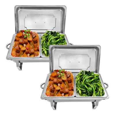 (2 Pack) Stainless Steel Chafing Dish Buffet Set with Pan