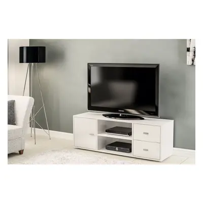 TV Cabinet White Gloss Birlea Covent Wide Entertainment Unit Stand