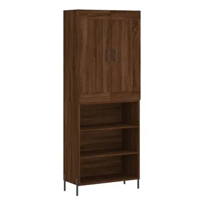 vidaXL Highboard Sideboard Cupboard Storage Cabinet Brown Oak Engineered Wood