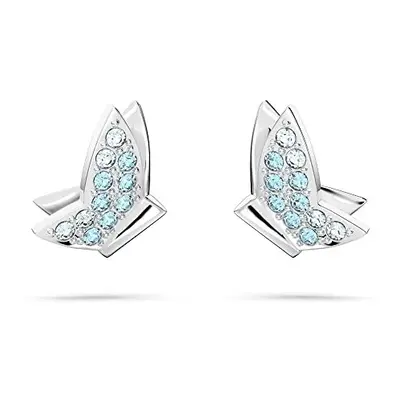 Swarovski Lilia Butterfly Stud Earrings, Blue Pav? Crystals and Rhodium Plated, from the Lilia C