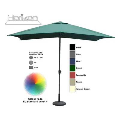 (3x2m, Green) Parasol Aluminium Crank Full & Half Shade Umbrella