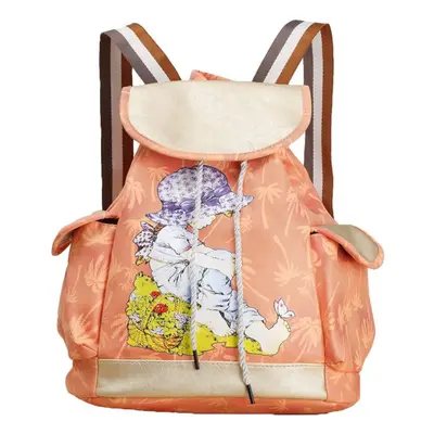 (Orange) Women Candy Color Backpack PU Leather Girl Pattern Drawstring Casual Cute School Travel