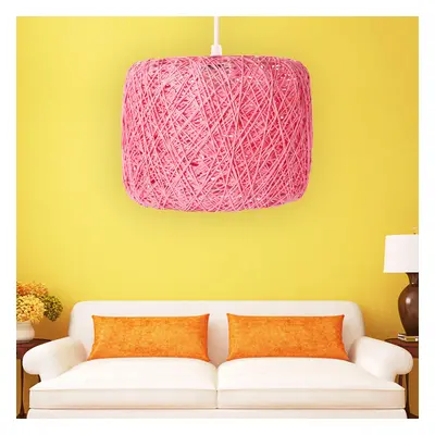 (Pink) Modern Pendant Light Rope Ceiling Lamp Chandelier Home Fixture Decoration Lamp Cover