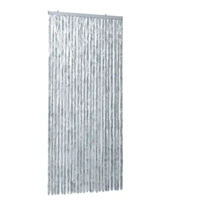 vidaXL Fly Curtain Door Curtain Fly Screen White and Grey 100x230 cm Chenille