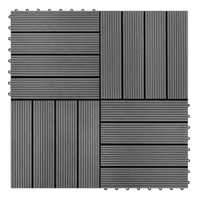 vidaXL 11x WPC Tiles 1mÂ² Grey Water Resistant Floor Decking Boards Sheets