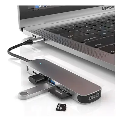 6 in USB-C Hub Docking Station with 4K HDMI/ USB3.0/ USB2.0/ SD/ TF/ PD 100W for IPad Pro HUB fo