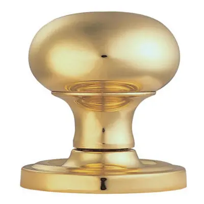 PAIR Mushroom Mortice Door Knob 59mm Dia Concealed Rose Polished Brass