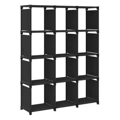 vidaXL 12-Cube Display Shelf Black Fabric Free Standing Storage Organiser Unit