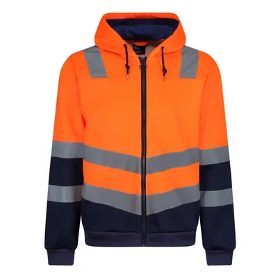 (3XL, Orange/Navy) Regatta Mens Pro Hi-Vis Full Zip Jacket