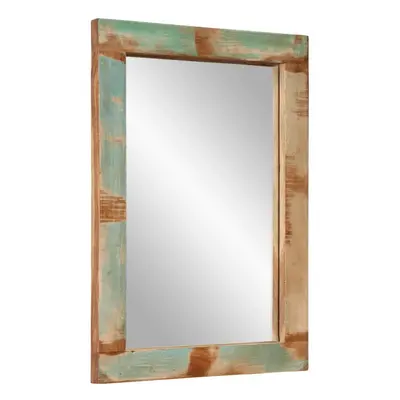 (multicolour) vidaXL Mirror Bathroom Wall Mirror Vanity Mirror Solid Wood Mango and Glass