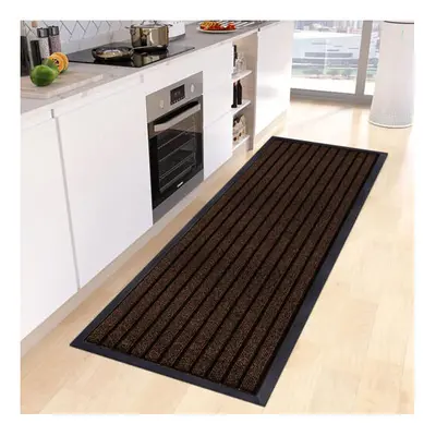 (Brown, 80X300 CM) Non Slip Rubber Mat Door Mats Indoor Outdoor