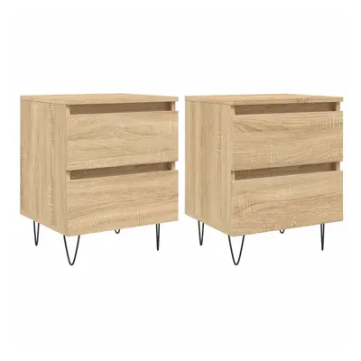 (sonoma oak, pcs) vidaXL Bedside Cabinets Side Table Nightstand pcs Sonoma Oak Engineered Wood