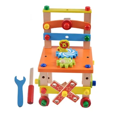 DIY Creative Toy Multi-function Nut Disassembly Combination Toy Wooden Chair