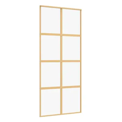 (gold, x cm/transparent) vidaXL Sliding Door Inner Glass Door Sliding Barn Door Aluminium and ES