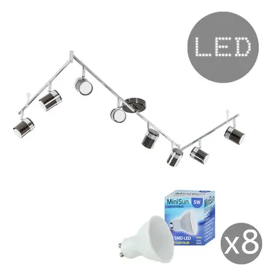 Modern Black Chrome & Chrome Way Adjustable Flexi Z Ceiling Spotlight - Complete with 5w GU10 LE