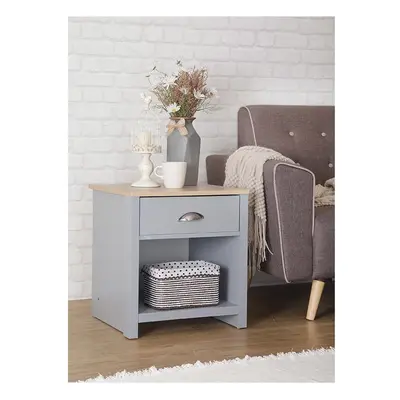 (Grey) Wooden Lamp Table Available in Grey/Oak or White/Oak