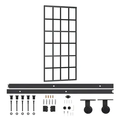 vidaXL Sliding Door with Hardware Set ESG Glass&Aluminium Sliding Door System