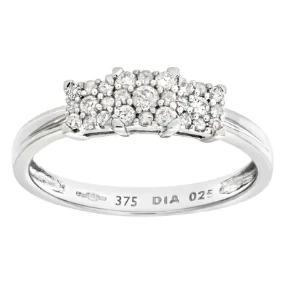 (R) Jewelco London 9ct White Gold Diamond Ring