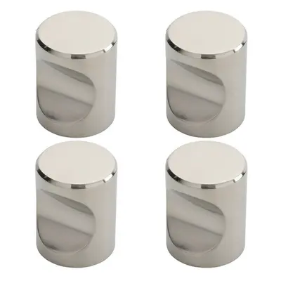 4x Cylindrical Cupboard Door Knob 30mm Diameter Polished Stainless Steel Handle