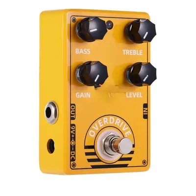 Overdrive Guitar Effect Pedal with Bass Treble Gain Level Controls and True Bypass Design