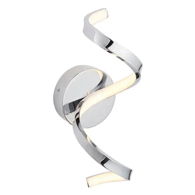 Bathroom Wall Light Fitting - Chrome Plate & White Diffuser - Warm White LED