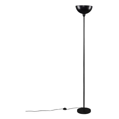 Modern Matt Black Uplighter Floor Lamp with a Bowl Shaped Shade - Complete with a 6w LED GLS Bul