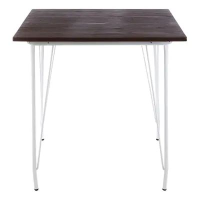 Premier Housewares District White Metal and Elm Wood Table